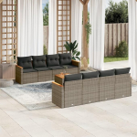 gartenlounge Outdoor terassenm&ouml;bel au&szlig;en gartenlounge Set Balkon m&ouml;bel6-tlg. Garten-Sofagarnitur mit Kissen Grau Poly RattanGeeignet f&uuml;r Schlafzimmer
