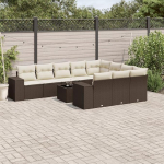 Lounge m&ouml;bel Outdoor gartenlounge Set gartenlounge Outdoor Garten lounge10-tlg. Garten-Sofagarnitur mit Kissen Braun Poly RattanGeeignet f&uuml;r Schlafzimmer