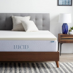 LUCID King 2" Traditional Foam Mattress Topper - Hypoallergenic - Ventilated - Adaptable Support Size Topper
