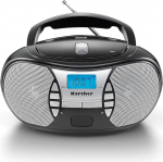 Karcher RR 5025-B kaasaskantav CD-raadio (CD-m&auml;ngija, FM-raadio, aku / vooluv&otilde;rk, AUX-In) must