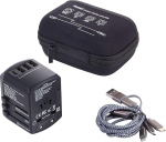 TROIKA Design Workshop reisiadapterite komplekt TROIKA World Travel Adapter, must, kaasaegne