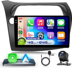 4G 64G VECHTEL 9" Bluetooth-Autoradio f&uuml;r Honda Civic 2006-2011 Carplay Android Auto,Android 15,EQ,WiFi GPS,Mirror Link,RDS/FM Radio 2 Din mit AHD Tagfahrkamera