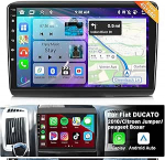 6G + 128G 8-tuumaline podofo 9-tolline autoraadio Bluetooth Fiat Ducato 2010/Citroen Jumper/Peugeot Boxer Carplay Android Auto traadita, WiFi GPS navigatsioon HIFI/RDS/FM DSP, Android 13 raadio 2 DIN koos AHD-ga