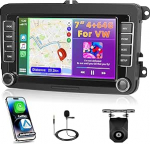 4GB + 64GB Qualcomm kiibiga autoraadio VW Passat B6 T5 Golf 5 6 Polo 6R Tiguan T5 Jetta Seat Skoda, Motorsi CarPlay Android autostereo Bluetooth GPS WiFi RDS/FM USB SWC CANBUS + tagurduskaamera