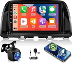 2GB + 64GB Android Autoradio Mazda CX-5 2012-2015 juhtmevaba Carplay & Android Car, 9-tolline puuteekraaniga raadio EQ DSP, WiFi, GPS navigatsioon, FM RDS, Bluetooth + tagurduskaamera, mikrofoniga.