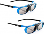 2 x Hi-SHOCK DLP Pro Blue Heaven DLP Link 3D prillid 3D DLP projektoritele Acer, BenQ, Largo, Optoma, Viewsonic, LG [Shutter prillid | 96-144 Hz | Laetav | 32g | DLP Link | Sinine]