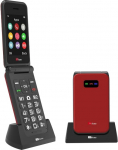 TTfone TT760 klapptelefon 4G suurte nuppudega eakatele ja h&auml;daabik&otilde;ne nupuga - lukustamata p&otilde;hitelefon (punane, koos laadimisjaamaga)