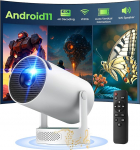 Mini projektor, nutikas projektor 4K kodukino 1080P 5W k&otilde;lar, mini projektor kaasaskantav tugi Android 11 WiFi6 BT5.4, projektor v&auml;ike auto keystone 270&deg; p&ouml;&ouml;ramine &uuml;hildub HDMI / TV Stick / laptopiga
