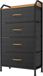 YITAHOME Chest of Drawers with 4 Drawers, Fabric Drawers with Handles, Chest of Drawers with Sturdy Steel Frame, Durable, Dark Grey