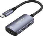 4K@60Hz prillide adapter AR USB C-lt USB C konverterile koos laadimisportide adapteriga koos andmeedastusega 5Gbps, mis &uuml;hildub iPhone 15/16/Viture/Rokid/Xreal AR-ga