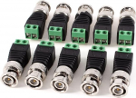 Sourcingmap kruviklemmiga koaksiaal Cat5 Cat6 BNC-mehe videobalun adapter 10 tk