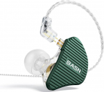BASN Mix-PD 2 Pin In-Ear Monitor, 1Planar Driver + 1 Dynamic Driver, Hi-Fi IEM k&otilde;rvaklapid CNC metallist kattega, juhtmega 0.78mm, 2 Pin eemaldatav kaabel muusikutele, roheline