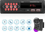 Autoraadio 1 DIN Bluetooth autoraadio koos Bluetooth k&auml;ed-vabaduse komplektiga FM raadio / 40 EQ / t&uuml;&uuml;p C / 2 USB / TF / Aux in / RCA / 7 v&auml;rvi MP3 m&auml;ngija koos roolikaugjuhtimispuldiga Stereo autoraadio