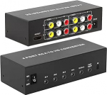 AV-zu-HDMI-Konverter mit 4 Anschl&uuml;ssen, 1080P, passend f&uuml;r RCA/Composite/CVBS zu HDMI-Konverter-Adapter, toetab 16:9/4:3 Switch, kompatibel mit Wii N64, PS1, PS2, PS3, VHS, VCR,