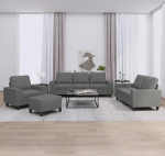 Homgoday 4-teiliges Sofa-Set, Dunkelgrau, Stoff-M&ouml;belset, Sofa-M&ouml;bel, Wohnzimmer, Sofa, Couch, Sofa, Couch, modern, f&uuml;r den Au&szlig;enbereich