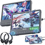 12-tolline topelt auto DVD m&auml;ngija HDMI sisendiga, auto peatoe m&auml;ngija lastele koos k&otilde;rvaklappidega, toetab USB/TF kaarti, AV sisend ja v&auml;ljund, regionaalselt vaba, viimane m&auml;lu