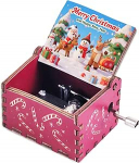 Spieluhr mit Aufschrift "Merry Christmas", Geschenk f&uuml;r Ehefrau, Freundin, Tochter, Sohn, Schwester, Freund, Familie, Handkurbel, Spieluhr mit Gl&ouml;ckchen