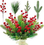 60 kunstlikust kuuseoksast, nagu t&otilde;eline, j&otilde;ulud kunstlik m&auml;nnioksad, punased marjad, v&otilde;ltsitud m&auml;nnioksad, m&auml;nni n&otilde;elad DIY advendip&auml;rja, garland, j&otilde;ulukaunistuseks