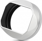 Haoge Fujifilm Fuji X100VI Silver Square Metal Lens Hood with 49mm UV Filter Adapter Ring