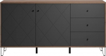 trendteam smart living - Montez - Sideboard - Oak Kraft Gold/Graphite - 4 Compartments and 3 Drawers - (W x H x D) 183 x 76 x 40 cm - Soft-Close and Full Extension Function - Scratch-Resistant