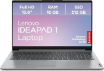 Lenovo IdeaPad 1 Laptop | 15.6 Inch Full HD Display | AMD Ryzen 5 | AMD Radeon Graphics | 16GB RAM | 512GB SSD | Windows 11 Home | QWERTZ | Cloud Grey | 3 Months Premium Care
