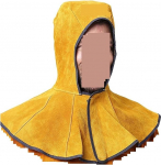 Professionelle Schwei&szlig;haube Lederschwei&szlig;kappe Fark Flammes gegen Schwei&szlig;erhelm, Gesichtsmaskeschal,Flammhemmend(Golden)