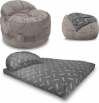 CordaRoy's Chenille Bean Bag Linen Charcoal Full
