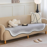 BHCCY Chenille Sofa Covers for Section Sofa Set, Couch Cover, Furniture Protectors for Pets, Universal Couch Cover, Thick Durable Section (Grey, 90 x 210 cm)