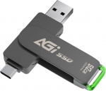 AGI ED138 PRO SSD v&auml;line 1TB Disque SSD Portable, Cle USB 3.2 Gen 2 Jusqu'&agrave; 550 Mo/s 2-in-1 OTG Dual USB-A & USB-C PC, mobiilsete seadmete, fotode, videote, MacBook Pro, Air ja muu jaoks.