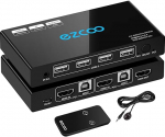 HDMI KVM l&uuml;liti 2 port 4K @ 30Hz KVM l&uuml;liti 2 arvutile, mis jagavad klaviatuuri, hiirt ja &uuml;hte monitori 2 HDMI KVM kaablit