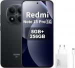 XIAOMI Redmi Note 15 Pro 5G nutitelefon 8 + 256 GB - 6580 mAh aku, IP66/IP68 tolmu- ja veekaitse, 200 MP kaamera, 6,83-tolline AMOLED-ekraan, must, sisaldab 120 W HyperCharge Combot