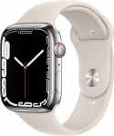 Apple Watch Series 7 (GPS + mobiilside, 45 mm) roostevabast terasest korpus h&otilde;bedane koos Polar Star spordirihmaga (uuenenud)