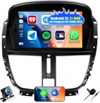 CAMECHO 7-tolline 2+64G traadita Carplay navigatsiooniga autoraadio Peugeot 207 2008-2014, Android 13 HD puuteekraaniga Bluetooth raadio Android auto WiFi FM/RDS GPS peegel LInk + Canbus tahavaate kaamera