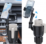 Tassihoidja telefonihoidja, 2 in 1 universaalne tassihoidja laiendaja pika varrega 360&deg; p&ouml;&ouml;ratav tassihoidja autole sobib k&otilde;igile iPhone Galaxy nutitelefonidele ja enamikele veoautode pudelitele