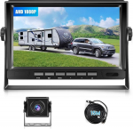 S&otilde;iduki RV tagurduskaamera AHD 1080P 7-tolline LCD monitor ja komplekt, tagumine kaamera 15,0 m kaabliga, IP69 &ouml;&ouml;n&auml;gemine, veekindel, sobib matkaautodele, veoautodele