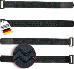 4 x Velcro kaablipaelad 30 cm mustad libisemispeatusega ja pandlaga, ideaalsed jalgratta v&otilde;i suusarihma jaoks, korduvkasutatav Velcro lint, libisemisvastane, 30 mm lai, kinnitamiseks ja komplekteerimiseks KSS3004