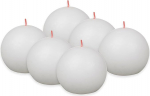 Bolsius Rustic Ball Candle - Valge - 6 tk - L&auml;bim&otilde;&otilde;t 7,6 cm - Dekoratiivk&uuml;&uuml;nal - P&otilde;lemisaeg 25 tundi - L&otilde;hnastamata - Looduslik taimevaha - Ilma palmi&otilde;lideta