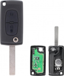 Key Remote Control Remote Key 2 nupud klappv&otilde;ti auto v&otilde;tme edastamise &uuml;ksus ID46 433 MHz elektroonilise kaardiga Key Shell Milling Key Case 207 CC 307 CC 307 SW 308 SW jaoks