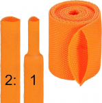 hankekaart Schrumpfschlauch, 2:1 suhe, 3,5 cm ID, 91,4 cm, geflochtene Kabelh&uuml;lsen, Stoff, gewebt, schrumpfbar, Schlauchschutz f&uuml;r Kabelbaum, Kabelmantel, Schlauchdraht, Orange