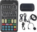 Portable Voice Changer, Portable Bluetooth Voice Changer with Multiple Sound Effects, Adjustable Voice, Gaming Live Sound Card for PS4//Switch/PC/Phone (DC Current