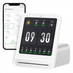 Qingping Air Quality Monitor Gen 2, Air Quality Monitor Indoor Detects PM2.5, CO2, PM10, Noise, Temperature and Humidity, CO2 Meter, Upgraded Alarm Clock Function, Air Quality Tester