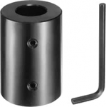 hankekaart Wellenkupplung, 2,5 cm Bohrung, 5,1 cm Au&szlig;endurchmesser, 7,6 cm pikkus, schwarzer, oxidierter Stahl, starre Kupplung mit Sechskantschl&uuml;ssel f&uuml;r 3D-Drucker, Motorrad (2 Schrauben pro St&uuml;ck)