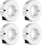 sourcing map Schaftmanschette, 17 mm Bohrung, eingeteilte Aluminiumlegierung, Klemmwellenmanschetten mit M4-Schraube f&uuml;r industrielle Automatisierung, F&ouml;rderbandsysteme, 4 St&uuml;ck