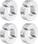 sourcing map 4 x Double Split Clamps for 5/8" Shank, Two Piece Tension Collar 1.5" OD, 0.43" Thickness, Aluminum Alloy, Split Collar Clamp