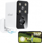 ieGeek 180&deg; Outdoor Surveillance Camera, Battery, Wireless Indoor Surveillance Camera with PIR Motion Detection, Coloured Night Vision, Two-Way Audio, 2.4GHz WiFi, Alexa, IP65