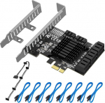 8-portiline PCIe SATA kontroller - 6 Gbps SATA 3.0, 8 SATA kaablit, toetab 8 SATA 3.0 seadet, Windows, MAC, Linux