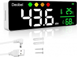 Digitaalne m&uuml;rataseme m&otilde;&otilde;tja 30-130 dB detsibellim&otilde;&otilde;tur, m&uuml;ra/temperatuuri/h&uuml;gromeeter 11-tollise suure LED-ekraaniga, seinale riputatav m&uuml;ram&otilde;&otilde;tmise tester m&uuml;rataseme m&otilde;&otilde;tja klassiruumi, kontorisse, tehasesse