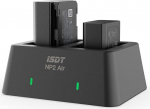 ISDT NP2 Air NP-FZ100 kaamera akulaadija, &uuml;hildub NP-FW50 NP-BX1, aku 2 paki laadimiskomplekt, kiirlaadija Bluetoothiga Sony Alpha 6700, Alpha 7IV, Alpha 7 III, A7C, A7R V, A7R IV jaoks