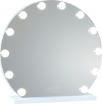 Flamingueo &uuml;mmargune valgustusega peegel - 12 LED - 3 režiimi - reguleeritav intensiivsus - puutetundlik juhtimine - kosmeetikapeegel - valge - 50 x 12 x 47 cm