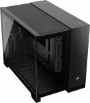 Corsair 2500X Small-Tower mATX kahe kambri arvutikapp - Karastatud panoraamklaas - Tagurpidi&uuml;hendusega &uuml;hilduv emaplaat - Ei sisalda ventilaatoreid - Must/Obsidian Aluminium